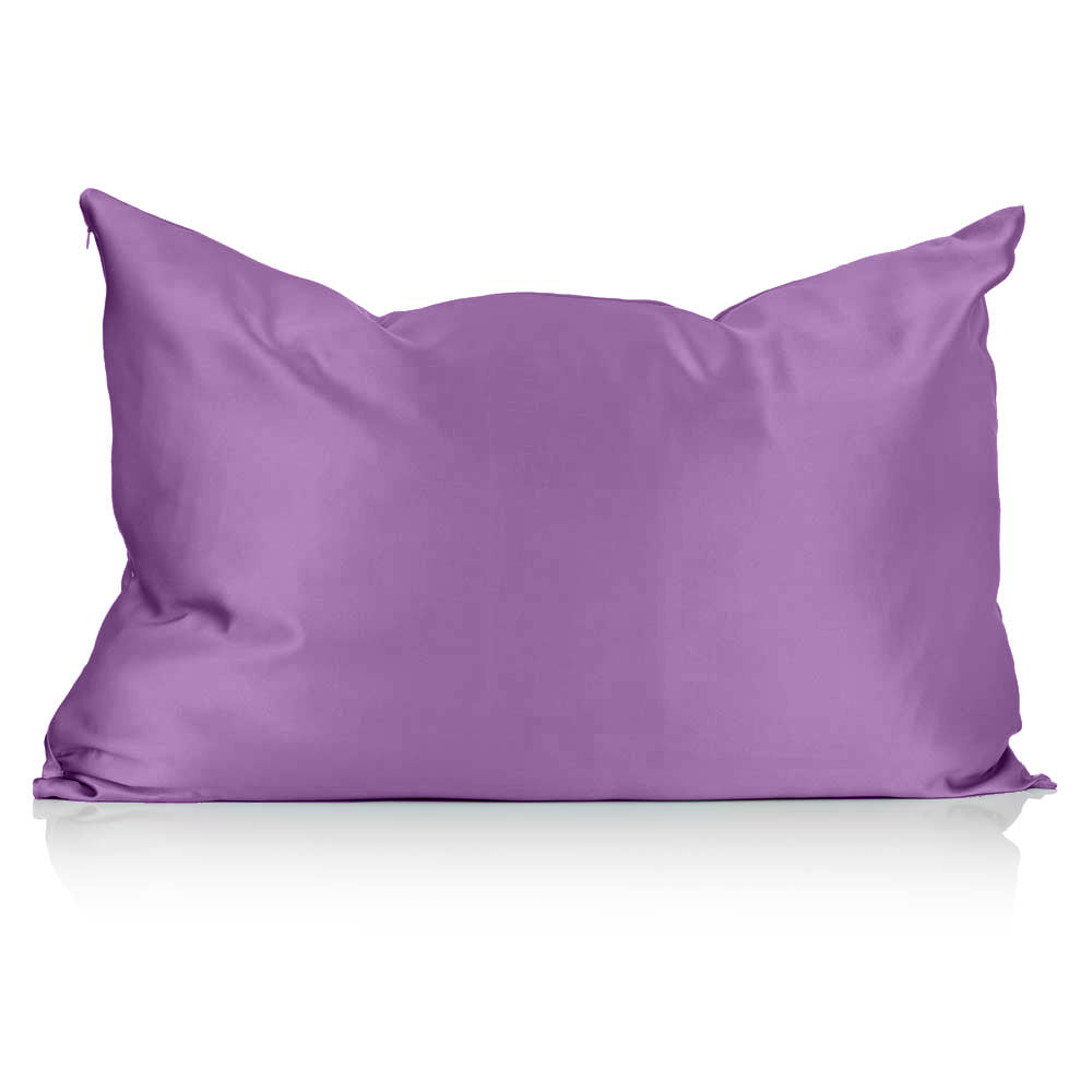 Purple silk pillowcase