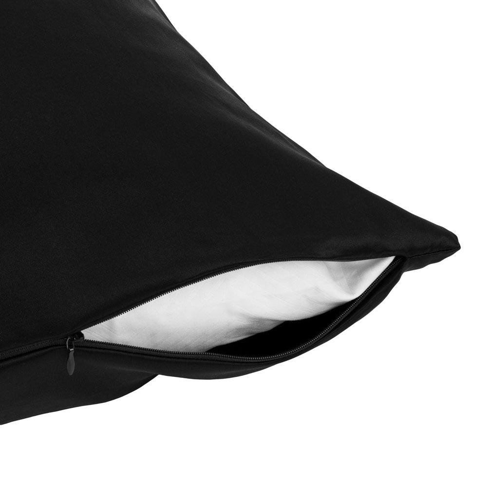 Black Silk Pillowcase with zip